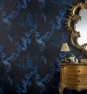 Damast uzorak na crnoj pozadini je posebni dizajn